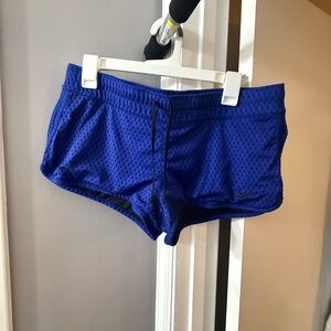 Nike Women’s Royal Blue and Black Reversible Mesh Athletic Shorts